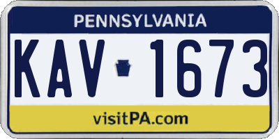 PA license plate KAV1673