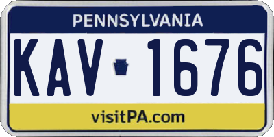 PA license plate KAV1676