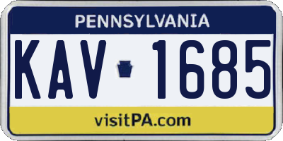 PA license plate KAV1685