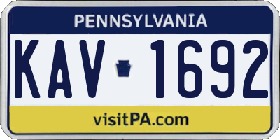 PA license plate KAV1692