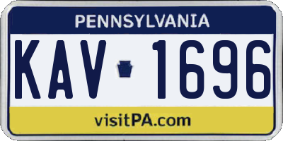PA license plate KAV1696