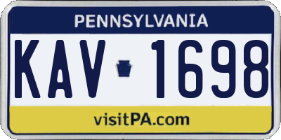 PA license plate KAV1698