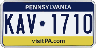 PA license plate KAV1710