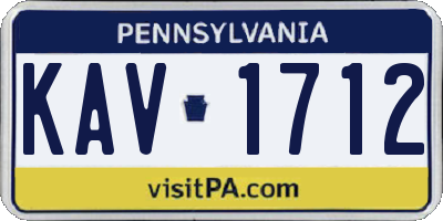 PA license plate KAV1712