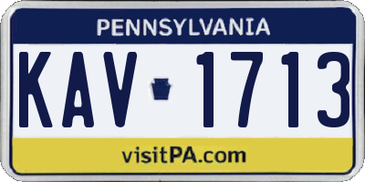 PA license plate KAV1713