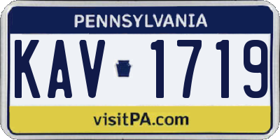 PA license plate KAV1719