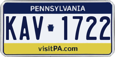 PA license plate KAV1722