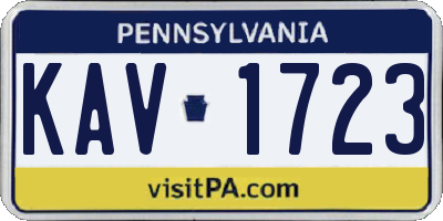 PA license plate KAV1723