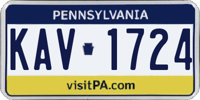 PA license plate KAV1724