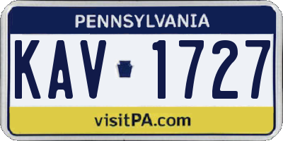 PA license plate KAV1727