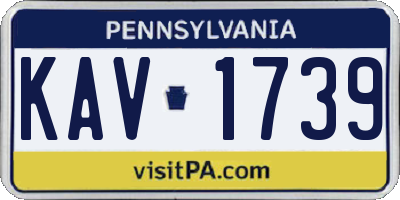 PA license plate KAV1739