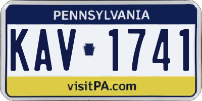 PA license plate KAV1741