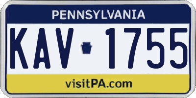 PA license plate KAV1755