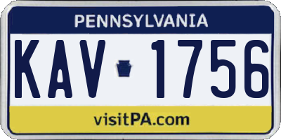 PA license plate KAV1756