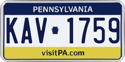 PA license plate KAV1759