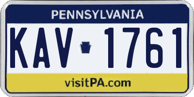 PA license plate KAV1761