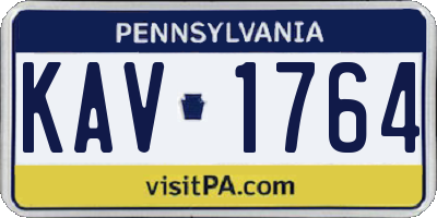 PA license plate KAV1764
