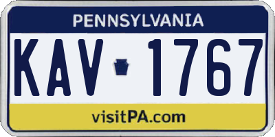 PA license plate KAV1767