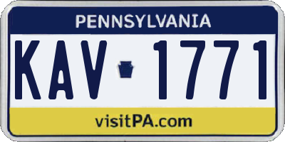PA license plate KAV1771