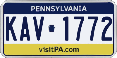 PA license plate KAV1772