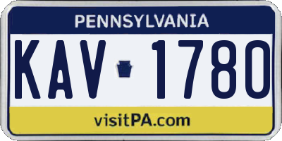 PA license plate KAV1780