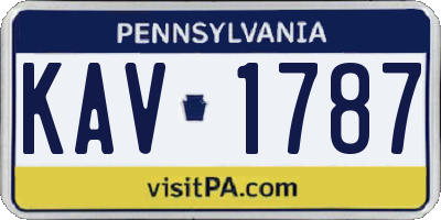 PA license plate KAV1787