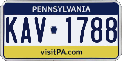 PA license plate KAV1788