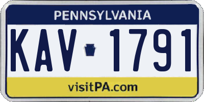 PA license plate KAV1791