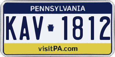 PA license plate KAV1812