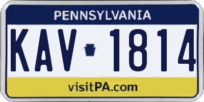 PA license plate KAV1814