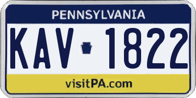 PA license plate KAV1822