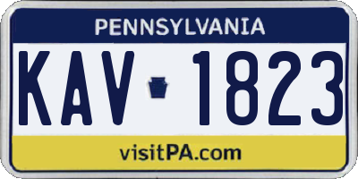 PA license plate KAV1823
