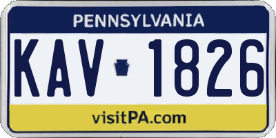 PA license plate KAV1826