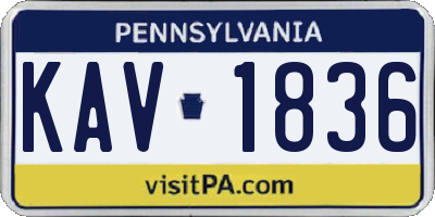 PA license plate KAV1836