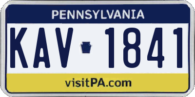 PA license plate KAV1841