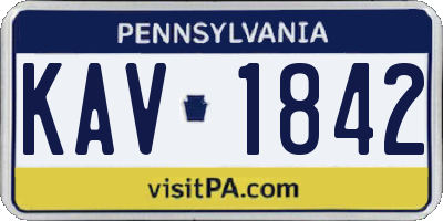 PA license plate KAV1842