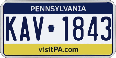 PA license plate KAV1843