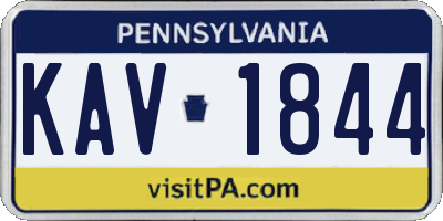 PA license plate KAV1844
