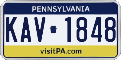 PA license plate KAV1848