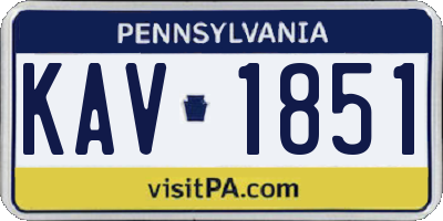 PA license plate KAV1851