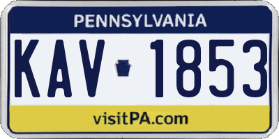 PA license plate KAV1853