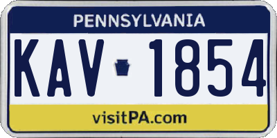 PA license plate KAV1854
