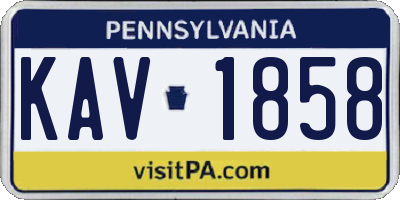 PA license plate KAV1858