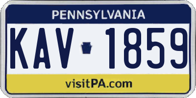 PA license plate KAV1859