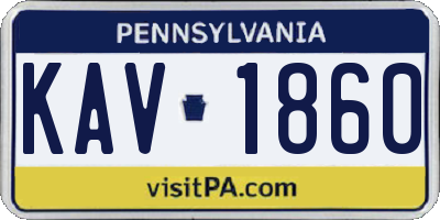 PA license plate KAV1860