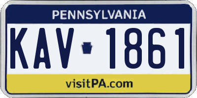 PA license plate KAV1861