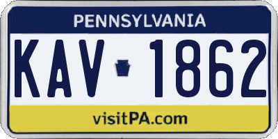PA license plate KAV1862