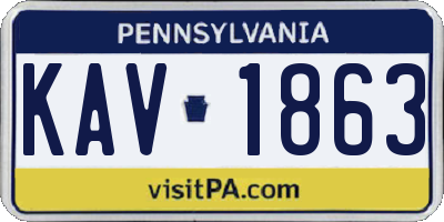 PA license plate KAV1863