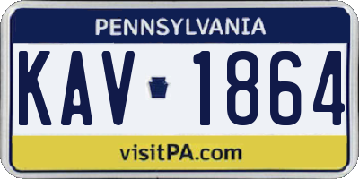 PA license plate KAV1864