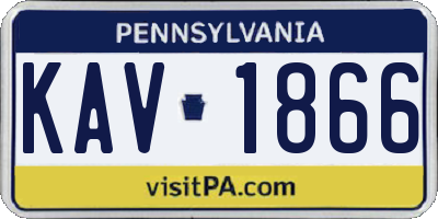 PA license plate KAV1866